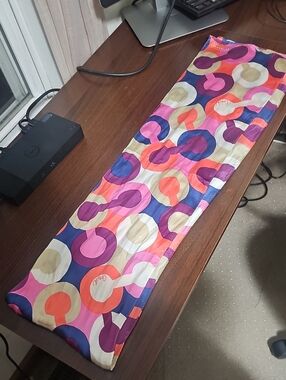 Coach Pink Purple and Coral Circular Print Scarf